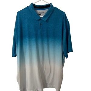 Mens‎ Nike Golf Polo Shirt Blue White Ombre Dri-FIT Short Sleeve Laurel Springs